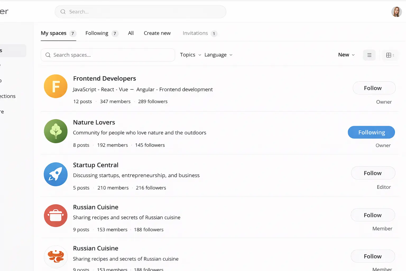 Knowledge spaces